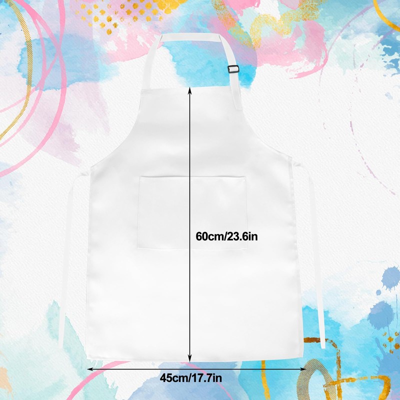 PLULON 10 Pcs Kids Apron Bulk Adjustable White Chef Apron