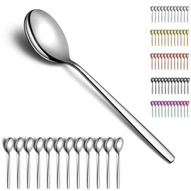 Berglander Soup Spoons, 12 Pieces, Stainless Steel Modern Table Spoon, Tablespoon, Ideal for Home, Toilet, Hotel, Wedding and Party, Dishwasher Safe