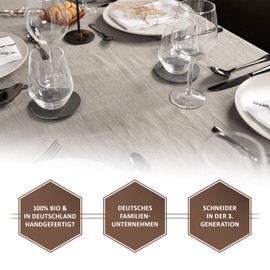 Chambry Tablecloth 100% Linen Beige 120 cm x 180 cm Choice of Size and Colour Robust Table Linen ÖkoTex Certified Made in Germany
