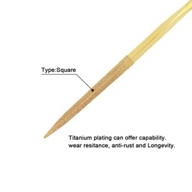 FOCMKEAS 10 PCS Diamond Needle File (4mm x 160mm,150 Grit) Titanium Coated Mini Metal Files Square Files for Precision Metal File Work Miniature DIY Jewelers/Glass/Ceramic