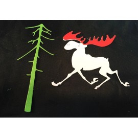 Sizzix Tim Holtz Christmas Die Cuts * Merry Moose * 6 Sets  Brown, Kraft or White Moose - White Cardstock