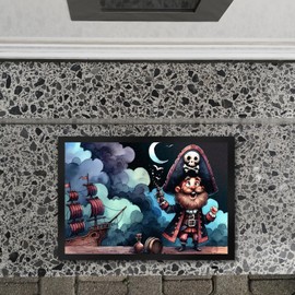 speecheese Funny Pirate Doormat in 35 x 50 cm Humorous Funny Buccaneer Design Smiling Buccaneer Captain Funny Pirate as Welcome Greeting