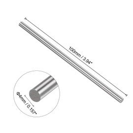 sourcing map 2pcs Round Steel Metal Rods, 4mm x 100mm High Speed Steel (HSS) Lathe Bar Stock Tool, for Shaft Gear Drill Lathes Boring Machine Turning Miniature DIY Craft