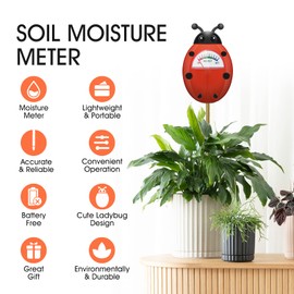 UNIWA Soil Moisture Meter, Plants Moisture Meter, Gardening Tool Kits for Plant Care, Plant Water Monitor for Garden, Farm, Lawn Indoor & Outdoor Use, No Batteries Required