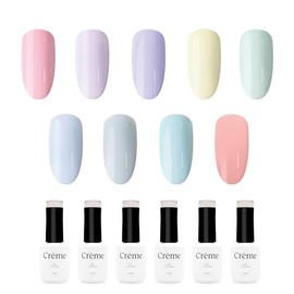 Gama de esmaltes en gel 9 colores  Esmalte en Gel para decoración de uñas  Crme  9 Esmaltes de 15ml de Alta pigmentación  Lampara LedUV de 48W...     
