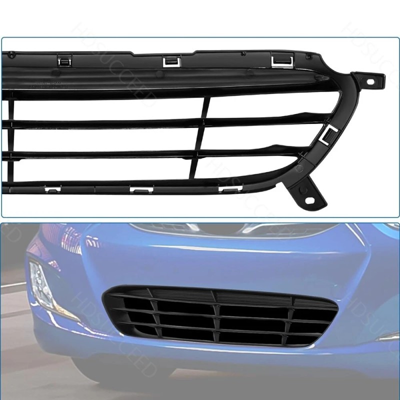 Unbranded Fit For 2014-2017 HYUNDAI ACCENT Front Bumper Upper Lower