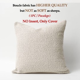 DOMVITUS Boucle Pillow Covers 20x20 Luxury Throw Pillow Covers Decorative Pillows for Bed Sofa Pillows for Living Room Accent Couch Pillows Soft Cushion Case, 1PC, Buttery Cream