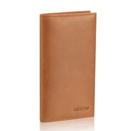 HISCOW Minimalist Checkbook Cover - Full Grain Leather (Vintage Brown)
