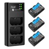 FirstPower LP-E6NH Battery 3-Pack and Triple Slot Charger Compatible with