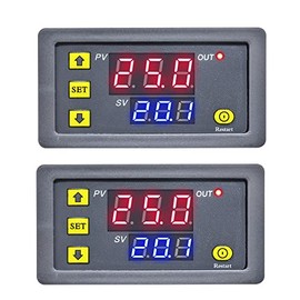 ShangHJ Timer Delay Relay AC110-220V 10A 1500W Programmable Cycle Timer Switch ON-Off Control LED Digital Display Time Relay Module(Pack of 2 Pcs), Green,red
