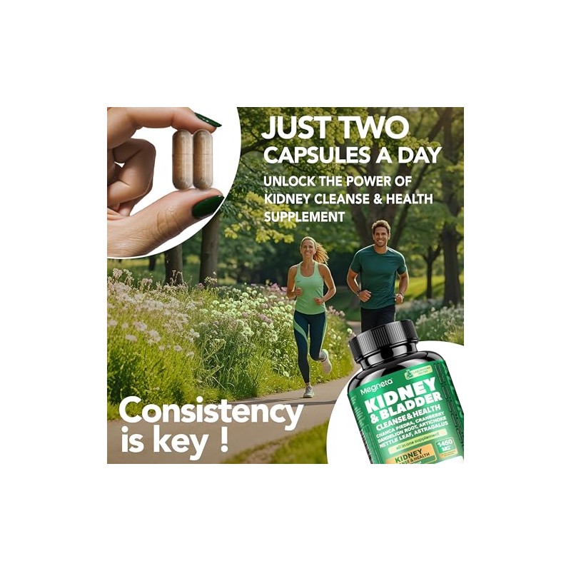 MEGNETA Kidney and Bladder Support Supplement with Cranberry, Astragalus, Nettle