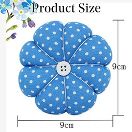 Wrist Pin Cushion Wearable Pumpkin Shape Sewing Pin Cushion for Needlework Sewing (Blue)