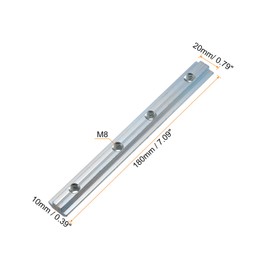 uxcell Straight Line Connector, 4Pcs 7.1inch Inside Joint Brackets with M8 Screws for 4545 Series Aluminum Extrusion Profile T Slot 10mm (Silver)
