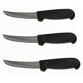 Columbia Cutlery Black Boning Knife - 6 in. Curved & Stiff - Professionally Sharpened (3 Pack - 6 in. Boning Knife)