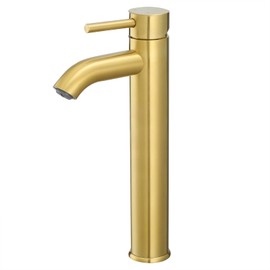 VOTON Vessel Sink Faucet Brushed Gold Tall Bathroom Faucets Single Handle One Hole Rv Vanity Lavatory Bathroom Sink Faucet