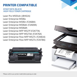 GORLENKE Compatible 87A Toner Cartridge (with Chip) Replacement for HP 87A CF287A 87X CF287X Used for Laser Enterprise M506 M506dn M506n M506x Pro M501 M501dn M527 M527dn Printer (Black, 2-Pack)