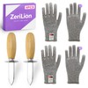 ZeriLion 4 Pack Oyster Shucking Knife Set Stainless Steel Oyster