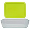 Pyrex (1) 7210 3-cup Glass Dish & (1) 7210-PC Green