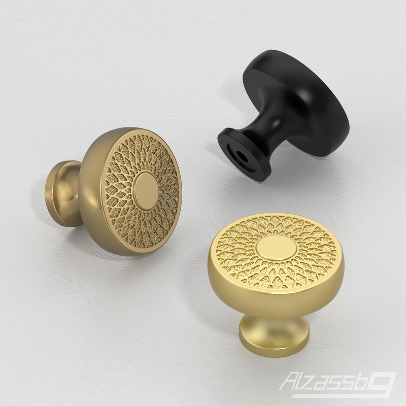 Alzassbg 10 Pack Matte Black Cabinet Knobs, 1.4 Inch Diameter