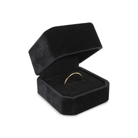 ZUFECY Wedding Ring Box for Engagement, Velvet Jewelry Case for Proposals (2.17x1.97in), Classic Black Gift Box for Anniversaries & Special Occasions