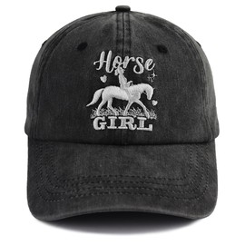 Horse Gifts for Girls Women, Horse Supplies for Horse Lovers, Cowgirl Hats for Girls Birthday, Best Equestrian Accessories for Horse Girl Baseball Cap Black