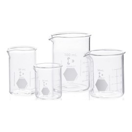 Kimble 14000-600 Glass Low Form Griffin Beaker with Dual Scale, 50-500mL Graduation Interval, 600mL Capacity, 50mL Graduation (Pack of 6)