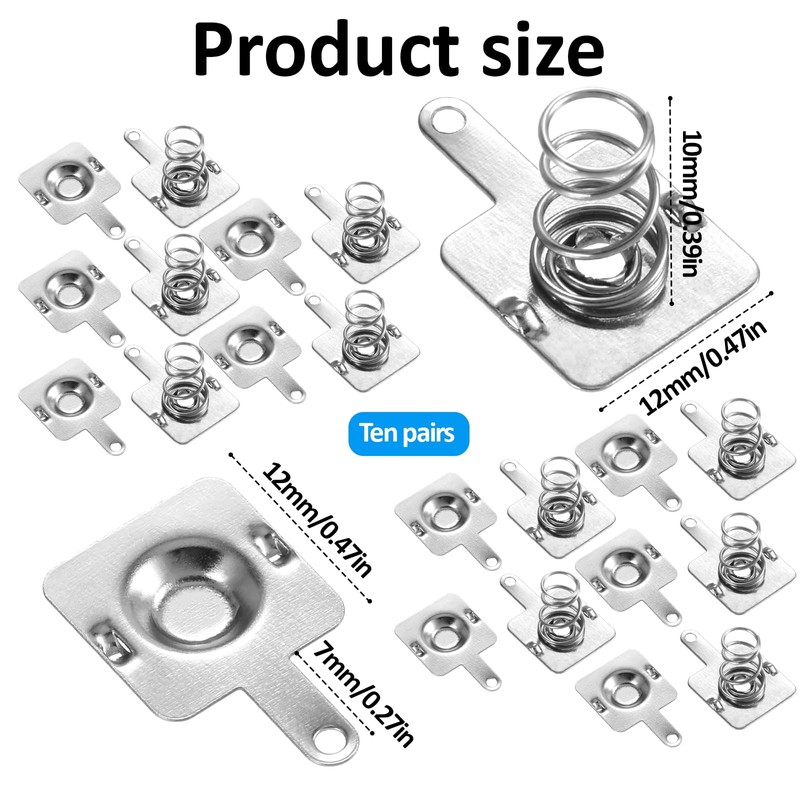 SynHHergyx 10pairs Battery Springs AA Battery Contacts Negative to Positive