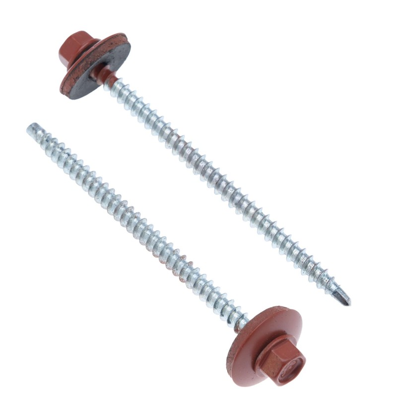 4.8 x 80 mm Roofing Screws, Hex Head Self-Drilling Multicoloured