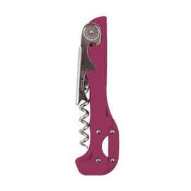 Franmara Boomerang - Abridor de vino con sacacorchos de dos pasos con cortador de papel de aluminio incorporado y abridor de botellas, color fucsia