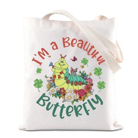 Bug’s-Life Merch Heimlich I'm A Beautiful Butterfly Tote Bag Heimlich Bug Tote Bag Heimlich Bug Life Gifts (Butterfly TC)