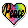OwnTheAvenue Peace Words In Acid Wash Tie Dye Heart Car