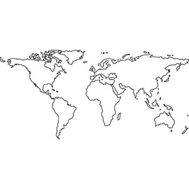 Azeeda A7 'World Map' Unmounted Rubber Stamp (RS00040020)