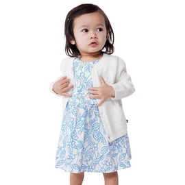 Petit Bateau A0CEP Cotton Knit Cardigan, white (off-white)