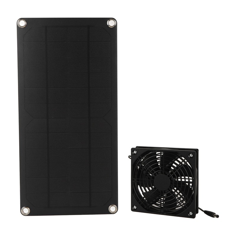 Solar Panel Fan Kit 20W Powered Mini Portable for Greenhouse