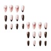 Ombre Red Press on Nails Short Almond Fake Nails with
