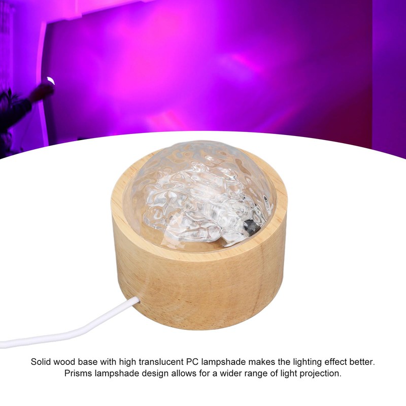 Dynamic Rotating Water Ripple Night Light, Color Changing Crystal Lamp