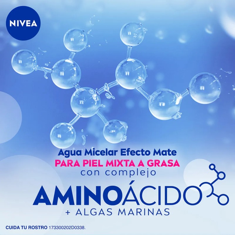 Agua Micelar Nivea Efecto Mate Complejo Aminoácido 400 Ml