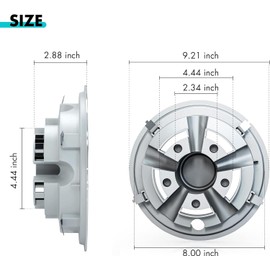 10L0L Golf Cart Hubcaps 8 inch Wheel Covers for Club Car, EZGO, Yamaha, Hub Cap 8" Set of 4, Chrome Silver
