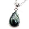 Seraphenite Necklace Drop Natural Stone Pendant Silver 925 Power Stone