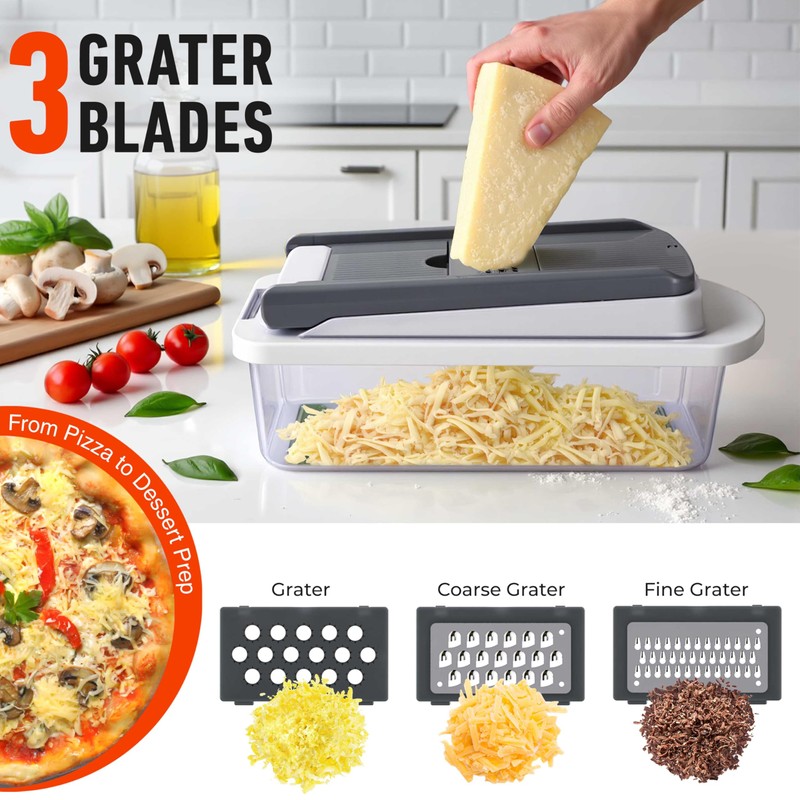 Mueller Pro-Series 10-in-1, 8 Blade Vegetable Chopper, Mandoline Slicer, Food