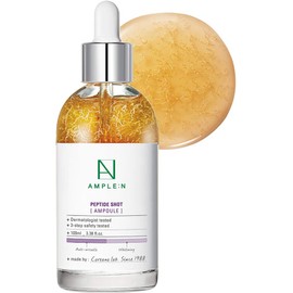 AMPLE:N Ampolla de chupito péptido 3.7 fl oz (100 ml) – Suero reafirmante facial antienvejecimiento y antiarrugas, potenciador de tres péptidos, visiblemente relleno, cuidado rejuvenecedor de la piel, levanta la flacidez de la piel