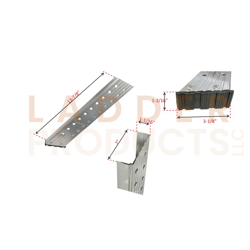 Louisville Adjustable Shoe Kit for Aluminum Attic Ladders, 13-7/8 inch,