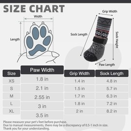 KOOLTAIL Dog Socks to Prevent Licking Paws for Hardwood Floors Anti Slip, Winter Warm Dog Boots&Paw Protector with Grippers, Double Sides Dog Shoes Booties for Small Medium Large Senior Dogs Grey XS