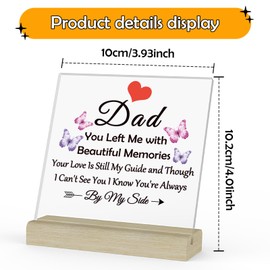 Remembrance Gifts for Loss of Dad Acrylic Plaque with Stand Loss of Dad Gift Memorial Keepsake for Father Bereavement Keepsake Condolences Funeral Remembrance Signs for Father from Daughter Son