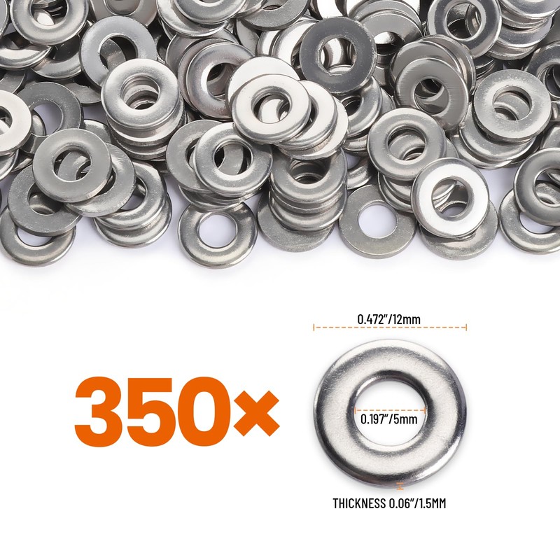 HNYYZL 350-Piece 304 Stainless Steel POP Rivet Washers for 3/16"