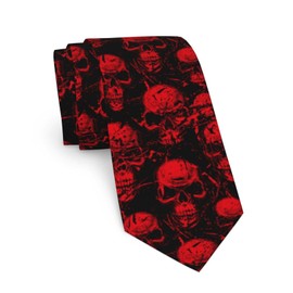 JKJOJIA Scary Horror Skull Ties For Men Novelty Funny Neckties Classic Fashion Men's Tie For Wedding Party Business Casual Gifts