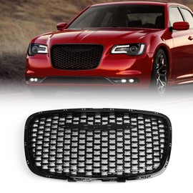 VLINCAR Front Grille Assembly Compatible with Chrysler 300C SRT 2015 2016 2017 2018 2019 2020 2021 2022 Replacement Front Bumper Grill 5SW18DX8AD CH1200393