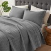 Hansleep Grey Quilt Twin Size - Chevron Pattern Ultrasonic All