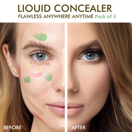 XZMeiLun 2-In-1 3Pcs Camo Concealer Kit, Under Eye Brightener, Long-Lasting Full-Coverage & Highly Pigmented Matte Finish Concealer | Crease-Proof | Makeup for Middle-Aged & Older Women Set