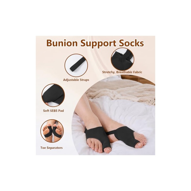 1 Pair Bunion Corrector Big Toe Straightener with Heel Strap